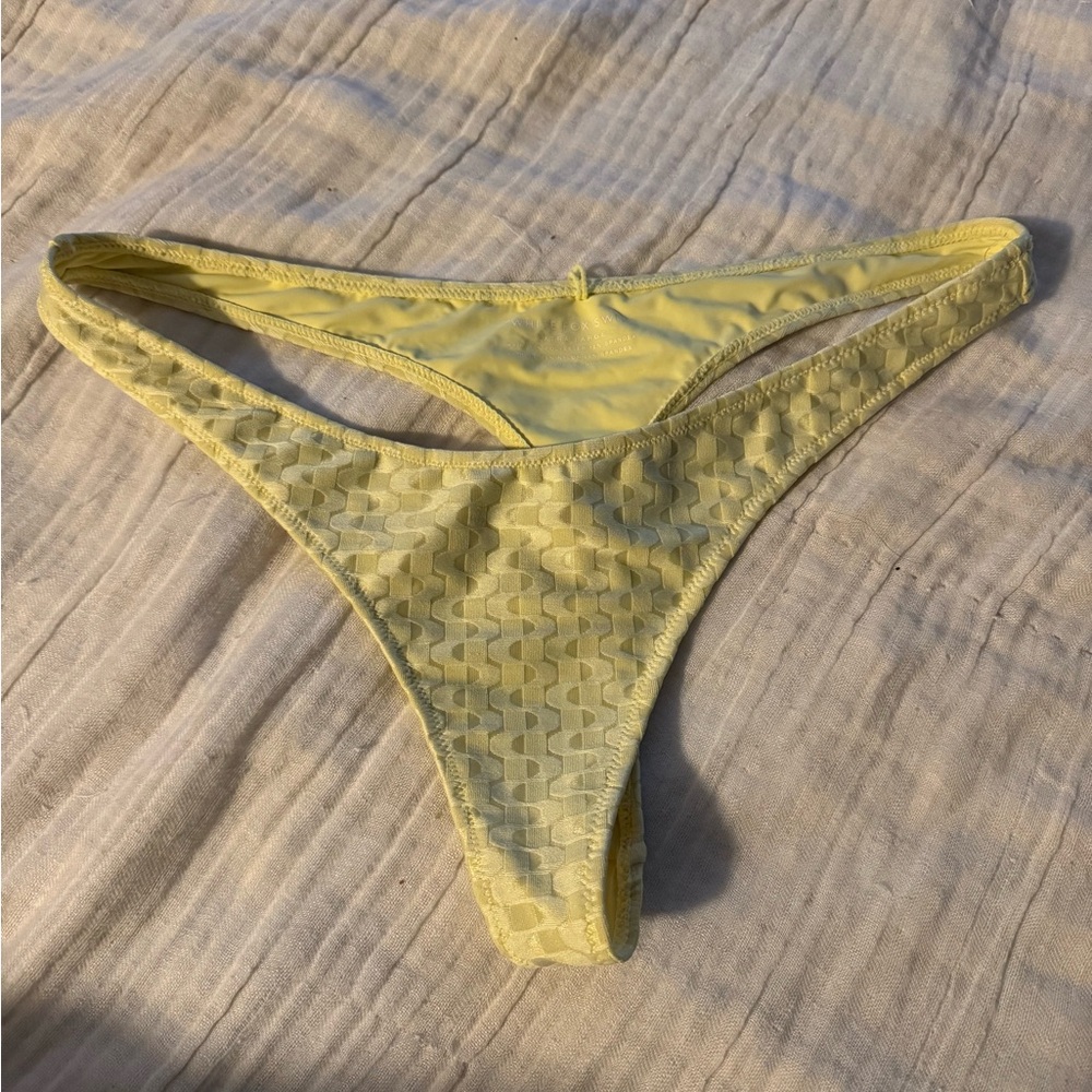 WHITE FOX: Yellow Textured Bikini Bottom